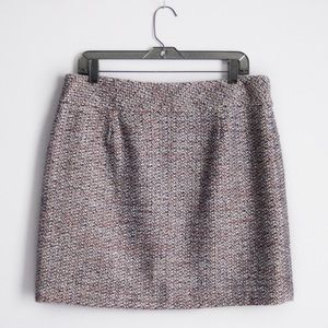 Ann Taylor LOFT Pink & White Tweed Skirt